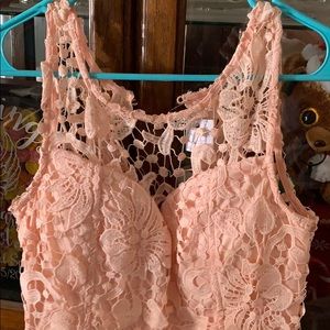 Peach lace romper